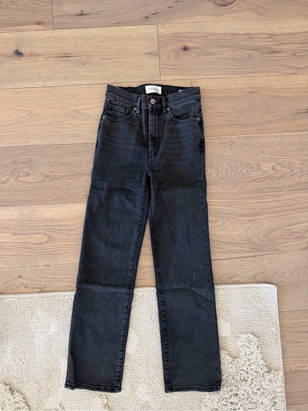 Frame Black Sleek Straight Jeans
